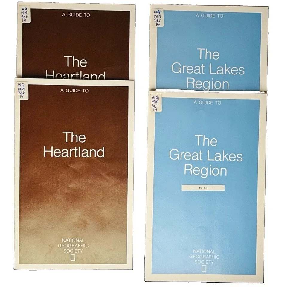 Lot 3 Vtg National Geographic Geography Filmstrips Tapes Teacher Guide Booklets